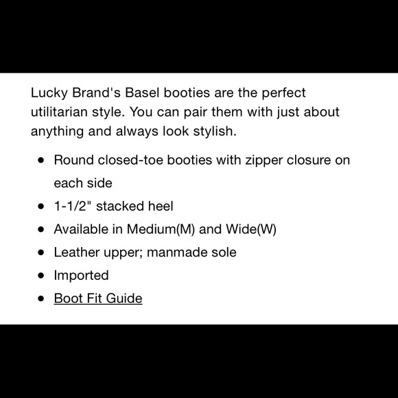 Lucky Brand Booties Black Leather Upper 7M - Picture 6 of 6